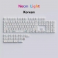 104+23 Neon Light PBT Dye-subbed XDA Keycap Set for Mechanical Keyboard English / Thai / Japanese / Russian / Arabic / French / German / Spanish